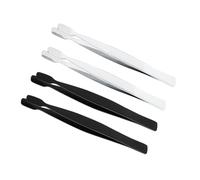 SOPOTUTU 4 piezas Pinzas de Acero Inoxidable para Filatelia Puntas Finas Planas y Ergonómicas Herramientas Precisas para Colección de Sellos y Trabajos Manuales Resistentes y Duraderas
