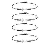 SOPOTUTU 4 Piezas Pulsera Amante Del Hockey Muñequera Pulsera De Hockey Ajustable Black