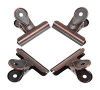 SOPOTUTU 4 Pinzas Metálicas Vintage de Bulldog 65 Mm en Cobre Rojo Retro Bisagra, Clips para Carpetas, Billetes y Bolsas de Alimentos, Abrazaderas Multifunción para Oficina y Hogar