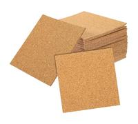 SOPOTUTU 40 Piezas Láminas de Corcho Autoadhesivas, Corcho Autoadhesivo Cuadrado 4 Pulgadas, Color Caqui, Reutilizables, Aislantes Acústicos, para Estudios y Oficinas, Manualidades