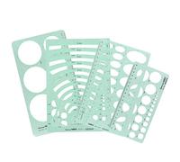 SOPOTUTU 4piezas Plantillas Geométricas De Dibujo Regla De Medición para Trazado De Curvas y Ángulos Herramienta Práctica para Oficina y Estudio