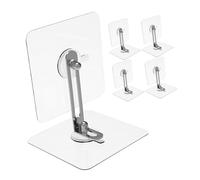 SOPOTUTU 5 Juegos de Correas de Seguridad para Muebles Antivuelco para Bebés, Anclajes Adhesivos para Estanterías y Armarios de Acrílico y Acero Inoxidable Plata