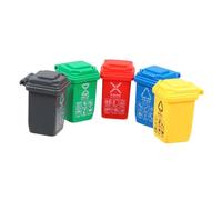 SOPOTUTU 5 Piezas Contenedores Miniatura para Escritorio Cubos Reciclaje Educativos Duraderos Accesorios Decorativos para Escenas Casa de Muñecas para Vídeos y Fotos Educativas