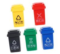 SOPOTUTU 5 Piezas Miniatura Mini Contenedores de Basura Exterior para Casa de Muñecas y Paisajes Miniatura Detallados y Realistas para Decoración