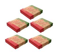 SOPOTUTU 5 Piezas Pizza Takeaway Boxes Foldable Paper Pizza Containers With Stain-resistant Surface Commercial Quality Food Packaging For Restaurant And Events
