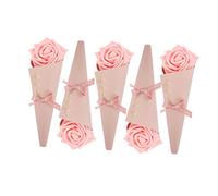 SOPOTUTU 5piezas Cone Sweets Bags Decorativas Para Bodas y Fiestas Bolsa De Papel Lazo Almacenamiento De Dulces Originales