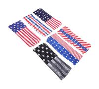 SOPOTUTU 6 Diademas Elásticas Patrióticas con Diseño de Bandera Estadounidense, Banda Deportiva Transpirable y Antideslizante para Mujer y Hombre, Accesorios para Yoga, Correr y