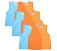 SOPOTUTU 6 piezas Chalecos de Entrenamiento Deportivos Transpirables para Fútbol y Baloncesto Adultos Chalecos Secado Rápido para Diferenciación Talla Colores Azul y Naranja