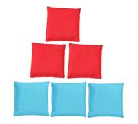 SOPOTUTU 6 Piezas Frijoles Pequeñas sin Relleno Familiar para Lanzar al Aire Bolsas Cuadradas Rojo y Azul Juguete Portátil para Coordinación Mano-Ojo Interiores y Exteriores