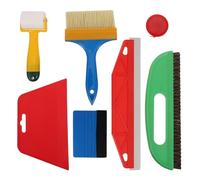 SOPOTUTU 7 Piezas Kit de Rasquetas para Película de Ventana Herramienta Ergonómica para Aplicación de Láminas Vidrio de Coche Puertas y Baños Scraper Plástico sin Rayas para Detailing