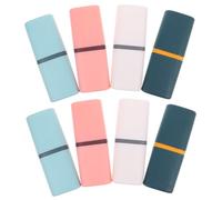 SOPOTUTU 8 Piezas Estuche para Cepillo y Pasta Dental de Viaje Caja Organizadora Portátil de Plástico Resistente Vaso para Baño Almacenamiento Compacto para Camping Escuela y Negocios
