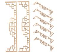 SOPOTUTU 8 Piezas Miniature Chinese Style Wooden Screen For Dollhouse Table Decor Unfinished DIY Furniture Model Versatile Mini Screen For Divider and Craft Projects