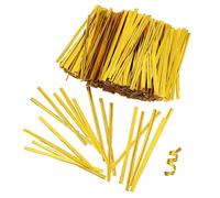 SOPOTUTU 800 Lazos Dorados para Bolsas de Dulces y Pan Alambre Metálico Resistente de Pet para Envolver Regalos en Fiestas y Ambiente Navideño