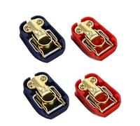 SOPOTUTU Abrazaderas para Bornes de Batería de Coche Juego de 2 Piezas Rojo y Azul Conectores de Terminales de Cobre Accesorios para Batería de Vehículo Conexión Rápida y Duradera