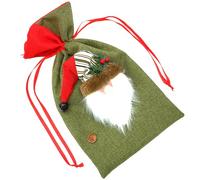 SOPOTUTU Bolsas para Dulces Navideños de Niños con Cordón de Lino Marrón, Diseño Temático de Navidad, Fácil Apertura y Cierre para Ambientación de Fiestas