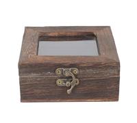 SOPOTUTU Caja de Madera y Función de Prevención de Polvo Tapa Transparente para Muestras Retro Adecuado para Exhibición y Almacenamiento de Joyas y Pequeños Objetos