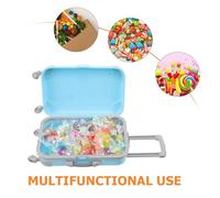SOPOTUTU Caja Organizadora Transparente de Plástico 3 Piezas Mini Maleta Rígida Pequeña para Regalos de Fiesta Almacenamiento de Joyas y Dulces Colores Rosa Fucsia Azul Lago y Morado