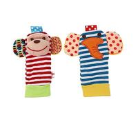 SOPOTUTU Calcetines Sonajeros para Bebés 0 Meses, 2 Piezas, Material Textil Seguro, Juguetes Blandos para Recién Nacidos, Obsequio Nacimiento, Entretenimiento y Desarrollo Sensorial