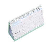 SOPOTUTU Calendario de Escritorio con Encuadernación de Doble Anillo Calendario de Mesa Minimalista con Soporte y Bloc de Notas para Organización Oficina y Docentes