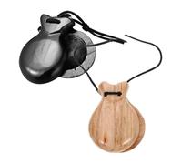 SOPOTUTU Castañuelas Españolas de Madera Maciza, 2 Piezas (Color Natural y Negro), Instrumento de Percusión para Adultos, Ideales para Flamenco, Educación Musical y Fiestas