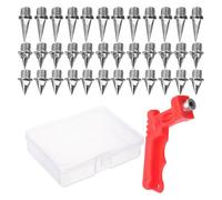 SOPOTUTU Clavos de Pista Metálicos para Zapatillas de Atletismo Picos de Salto y Running Set 48 Piezas 16 Cortos 16 Puntiagudos 16 Largos Llave para Mejorar Agarre en Competición y