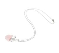 SOPOTUTU Collar de Piedras Naturales Cristal Rosa en Forma Irregular, Accesorio de Joyería Que Promueve Energía Positiva y Liberación de Impurezas para Mejorar Relaciones Familiares