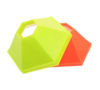 SOPOTUTU Conos de Fútbol para Entrenamiento Deportivo 8 Piezas, Discos Marcadores Hexagonales Portátiles en Color Naranja y Verde Fluorescente, Ideales para Práctica y Ejercicios