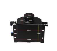 SOPOTUTU Depósito de Aceite de Aluminio para Coche 1l con Respiradero y Tapón de Drenaje, Tanque de Recogida de Aceite Negro, Compatible Mayoría de Vehículos, Adecuado para Mantenimiento