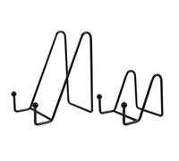 SOPOTUTU Estante Metálico para Fotos y Soporte para Platos Plegable Antideslizante Negro Juego de 2 Tamaños Grande y Pequeño Adecuado para Decoración del Hogar y Exhibición de Recuerdos