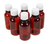 SOPOTUTU Frascos de Medicamentos con Tapa 100 Ml Juego de 6 Frascos Ámbar con Graduación Contenedores Sellados para Almacenamiento y Transporte de Medicinas Organizador Práctico para