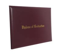 SOPOTUTU Funda para Diploma de Graduación Tamaño A4 de Cuero Sintético Acolchado Color Café Estampado y Laminado Plástico, Porta Documentos y Carpetas para Certificados Escolares