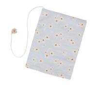 SOPOTUTU Funda para Libros de Tela Lavable y Funda Protectora Artesanal para Cuadernos y Diarios Decorativa Azul con Diseño de Margaritas para Protección y Decoración de Libros