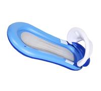 SOPOTUTU Hamaca de Agua Inflable con Cobertizo Azul para Adultos, Sillón Reclinable de PVC con Malla, Cama Flotante Cómoda para Piscina, Playa y Lagos, con Parasol Desmontable, Diseño