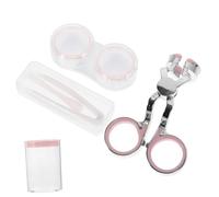 SOPOTUTU Herramientas para Retirar Lentes de Contacto Portátil Kit Pequeño con Pinzas y Palitos de Succión Accesorio Auxiliar para Extracción Segura de Lentes Color Rosa
