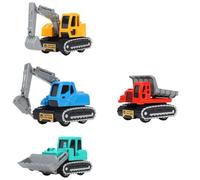 SOPOTUTU Juego de 4 Coches de Juguete de Ingeniería Mecanismo de Vehículo de Aleación y Plástico Ecológico Colorido y Ligero Adecuado para Desarrollo Educativo y Juego Imaginativo