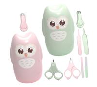 SOPOTUTU Kit de Uñas con Diseño de Bordes Redondeados con 2 Juegos de Cortaúñas y Tijeras de Acero Inoxidable y Estuche de Almacenamiento Ligero para Bebés