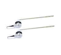 SOPOTUTU Manija Duradera para Inodoro de Palanca de Descarga 2 Piezas de Hierro Barra Metálica Curvada Color Plata para Baños Comerciales y Hogares