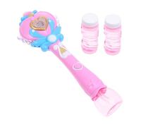 SOPOTUTU Máquina Eléctrica de Burbujas Musical para Juguete Soplador Automático con Varita Forma de Varita Mágica Color Rosa para Fiestas y Infantiles