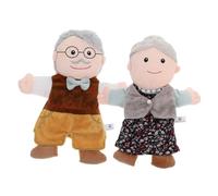 SOPOTUTU Marionetas de Mano para 2 Piezas Familia de Peluche Personajes Realistas Abuelo y Abuela Muñecos Educativos para Juego de rol y Hora del Cuento