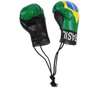 SOPOTUTU Mini Guantes de Boxeo Bandera de Brasil para Llavero, Par de Colgantes Pequeños Decorativos para Coche y Fiesta, Diseño Portátil en Miniatura para Regalos y Adornos Deportivos