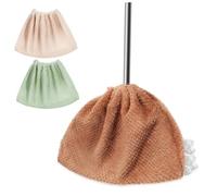 SOPOTUTU Mopa para Parquet Reutilizable de Coral Velvet Funda para Escoba Lavable, Paquete de 3 Piezas para Limpiar Pisos y Barrer Fácilmente Color Aleatorio