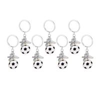 SOPOTUTU Pack de 7 Llaveros de Fútbol Deportivos Adolescentes, Colgantes de Aleación de Zinc Resistentes, Diseño Temático Me Encanta el Fútbol para Eventos, Fiestas y Accesorios