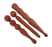 SOPOTUTU Palo de Masaje de Madera de Sándalo para Alivio Preciso de Puntos de Acupuntura 3 Piezas Ligero y Elegante, Adecuado para Cuerpo y Músculos en Casa o Viaje