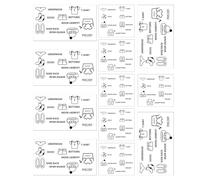 SOPOTUTU Pegatinas Extraíbles para Ropa de PVC 12 Hojas 6 Grandes 6 Pequeñas Autoadhesivas para Organizar Armarios y Cajones Calcomanías Portátiles para Clasificar y Decorar Ropa en