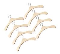 SOPOTUTU Perchas Pequeñas para Muñecas de Madera Ligera Mini Perchas de 10 CM para Vestidos 8 Piezas Accesorios para Casas de Muñecas y Organización de Ropa