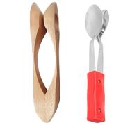 SOPOTUTU Percusión Musicales de Madera 2 Piezas Mango , Instrumento de Cuchara Tradicional para Adultos, Juguetes Educativos para Aprendizaje Musical