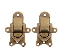 SOPOTUTU Pestillo de Palanca Retro de Metal para Caja de Madera, Cierre de Hebilla Cerrojo, Color Bronce Antiguo, 2 Piezas, Adecuado para Joyeros, Cofres y Estuches de