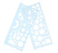 SOPOTUTU Plantillas para Dibujar 2 Piezas Tamaño Pequeño Regla De Dibujo De Plástico Multifuncional Geometría PP para Estudiantes Uso Escolar y Dibujo Técnico