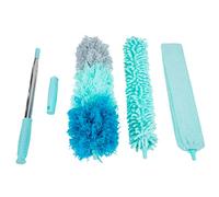 SOPOTUTU Plumero Telescópico Extensible con Mango Resistente para Limpieza de Polvo Muebles y Electrodomésticos Kit Color Azul