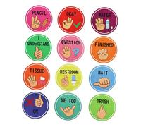 SOPOTUTU Pósteres de Manuales para Aula Decoración Escolar Pastel Comunicación No Verbal Inclusiva para Educación Infantil y Primaria